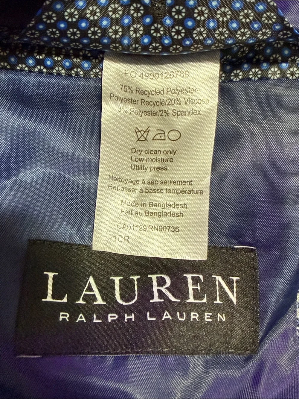 Lauren Ralph Lauren Boys 10R Blue White Gingham Sport Coat Blazer
